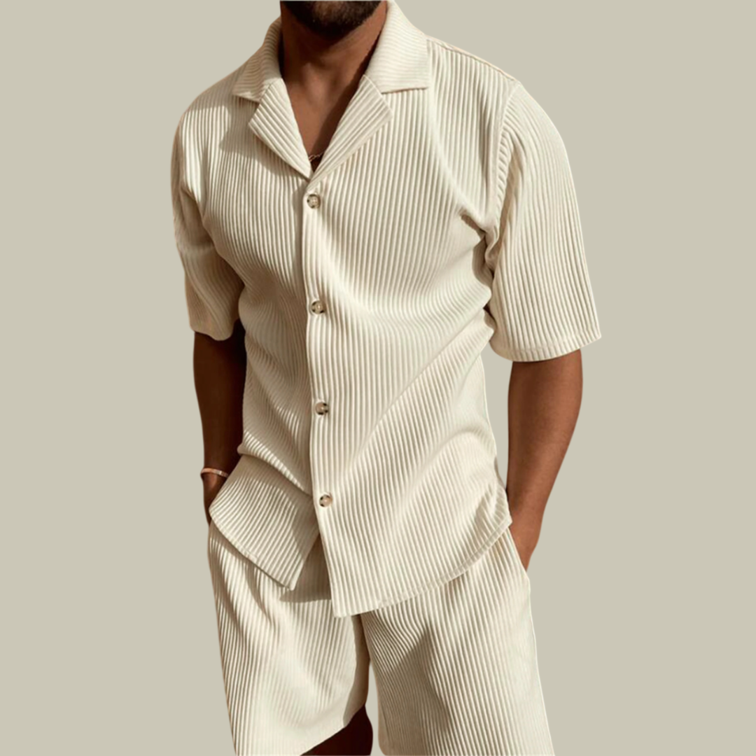 Lux & Classy  • Men's Stylish Corduroy Polo Shirt and Short