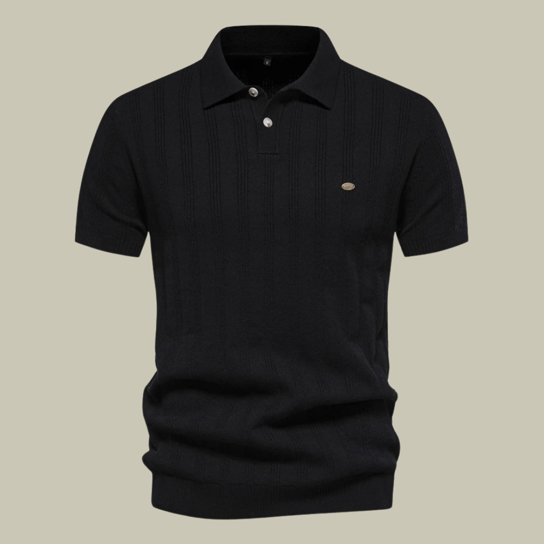 Lux & Classy •  Men's Casual Ribbed Knitted Polo Shirt