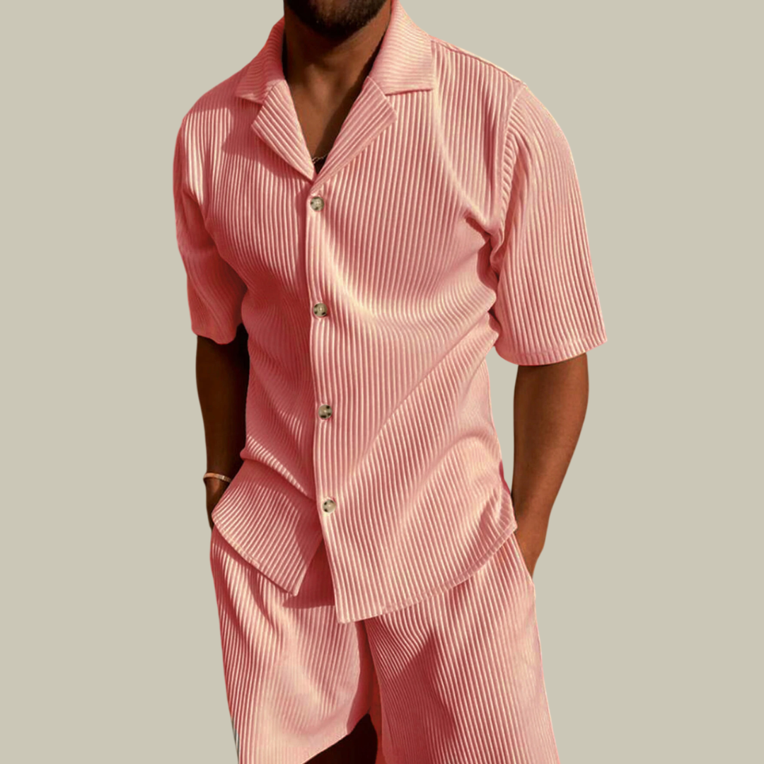 Lux & Classy  • Men's Stylish Corduroy Polo Shirt and Short