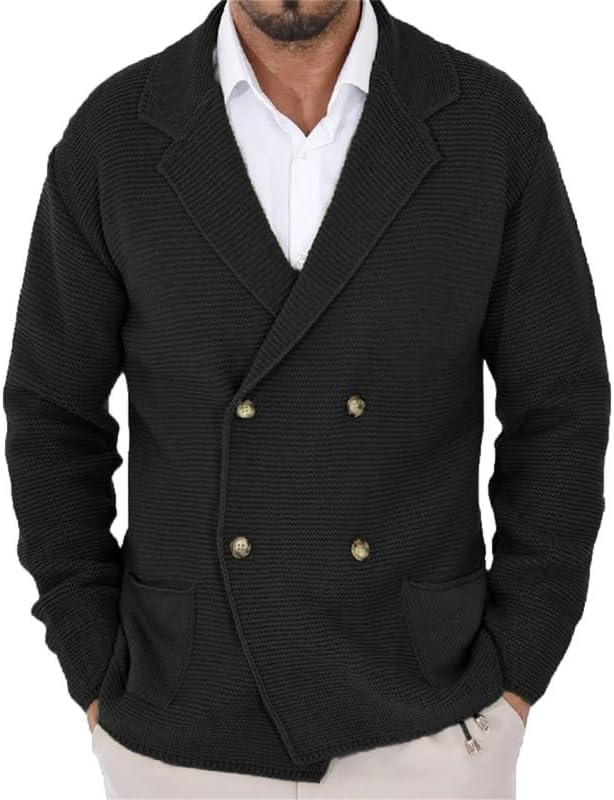 Doppelreihige Strickjacke