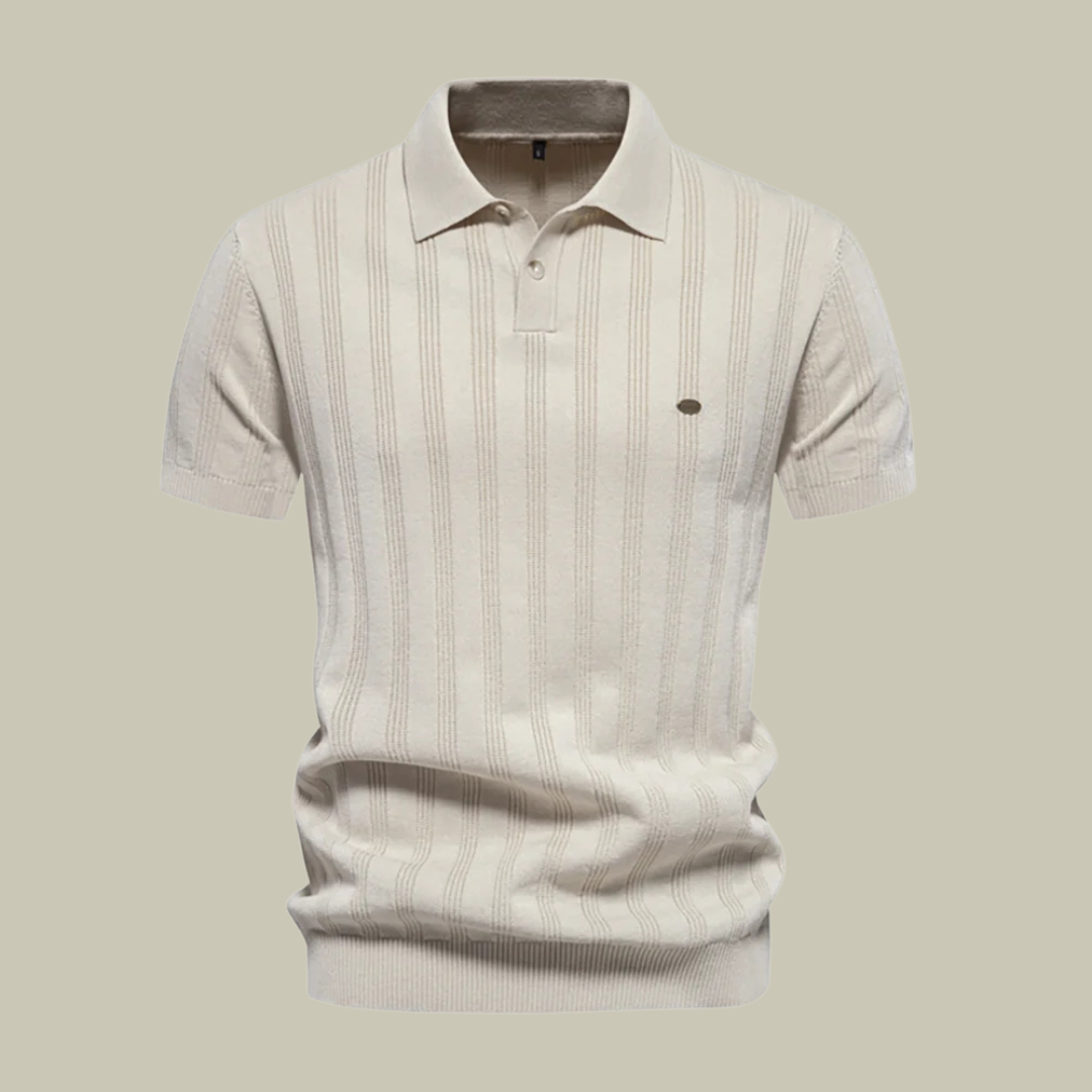 Lux & Classy •  Men's Casual Ribbed Knitted Polo Shirt