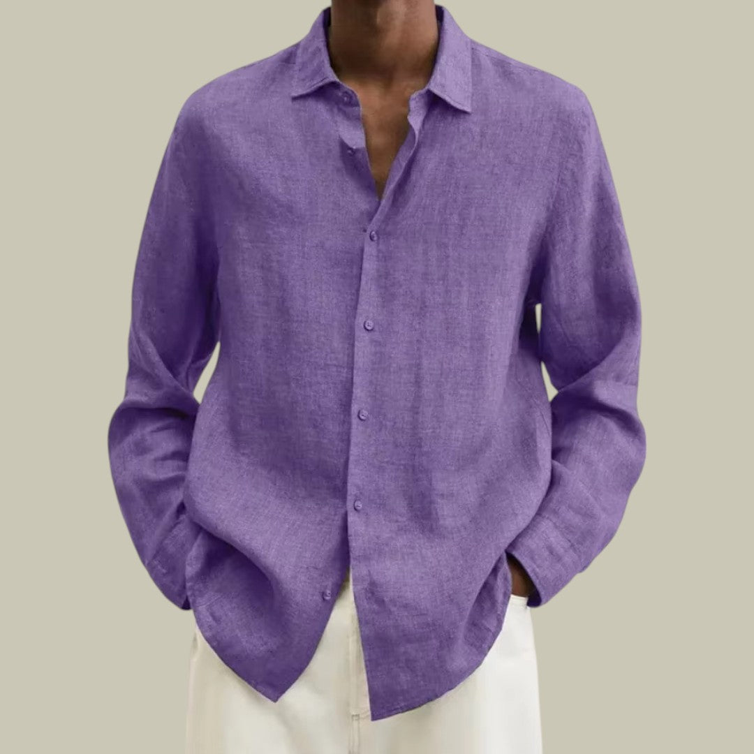 Lux & Classy  • Men's Casual Longsleeve Linen Shirt