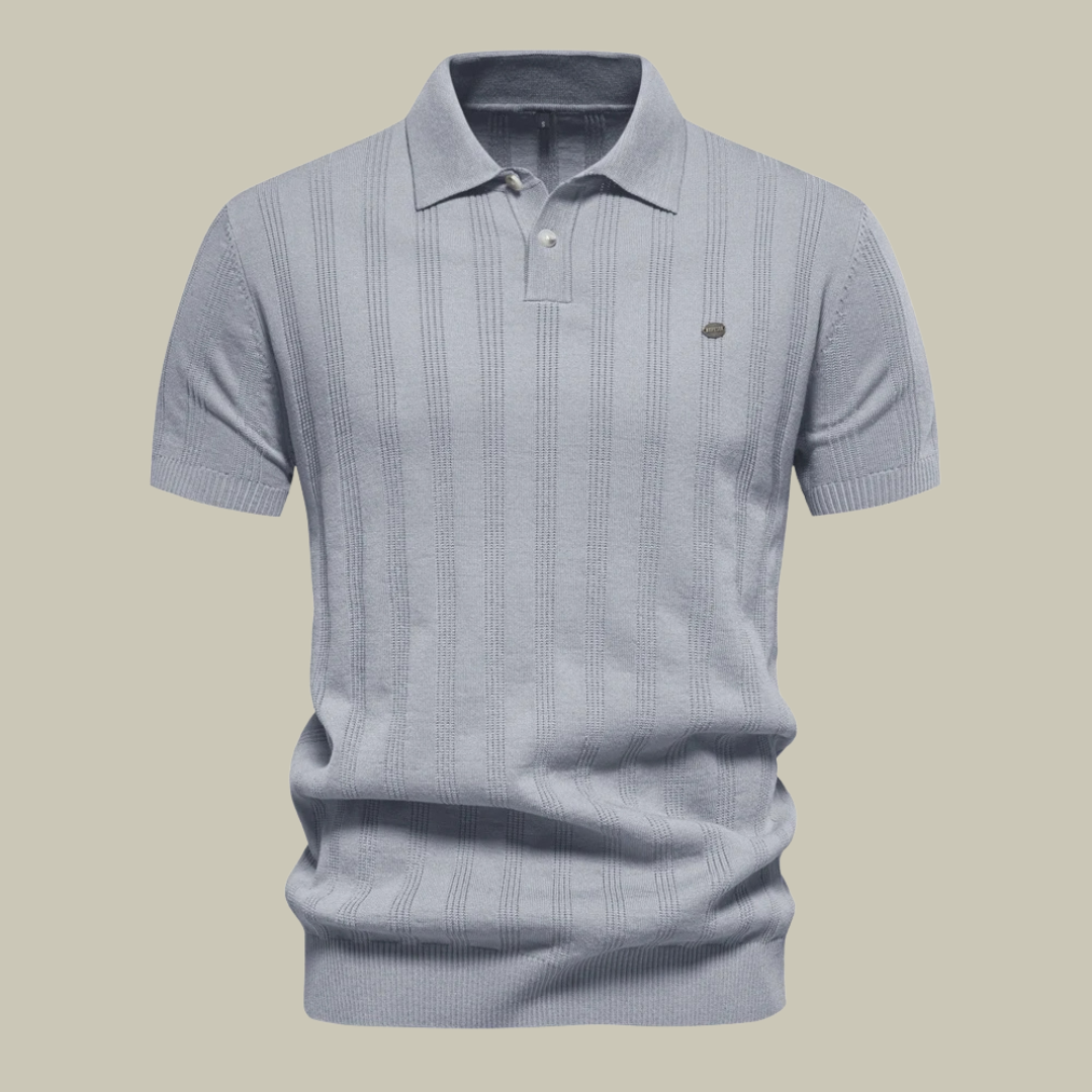 Lux & Classy •  Men's Casual Ribbed Knitted Polo Shirt