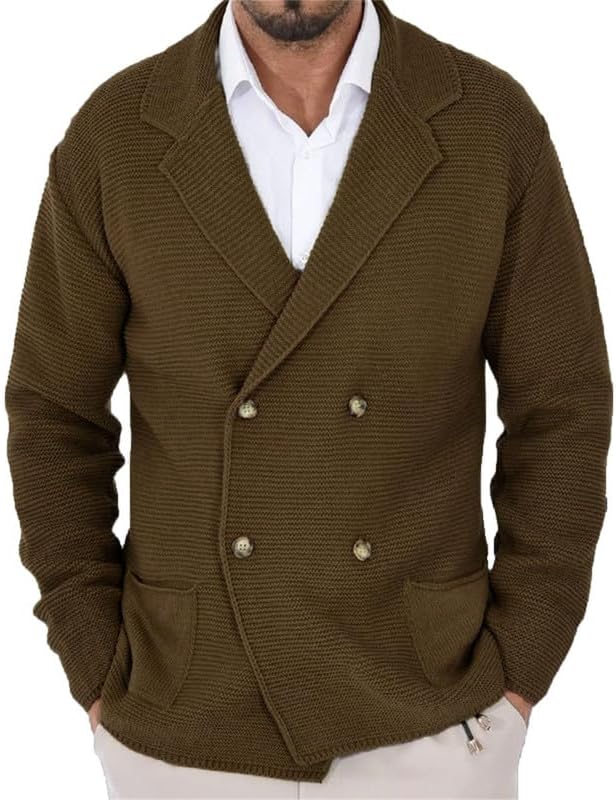 Doppelreihige Strickjacke