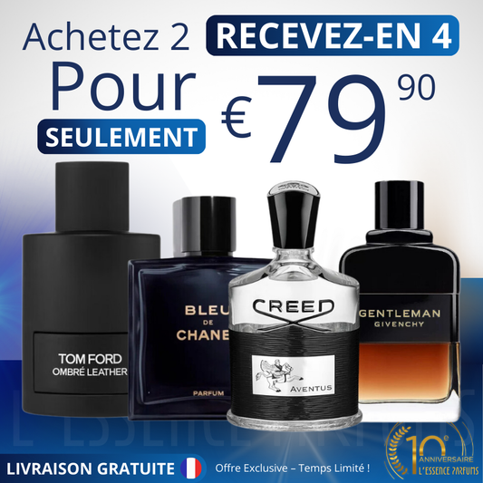 Achetez 2 Recevez 4 - Bleu de Chanel | Tom Ford Ombre | Gentleman Réserve | Creed Aventus - EAU de Parfum 100ml