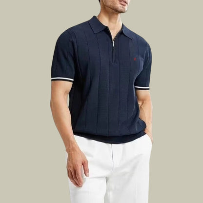 Lux & Classy  • Men's Ribbed Knit Polo Shirt