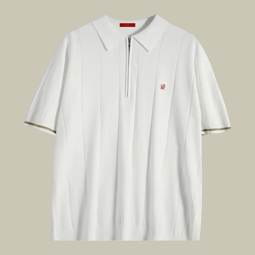 Lux & Classy  • Men's Ribbed Knit Polo Shirt