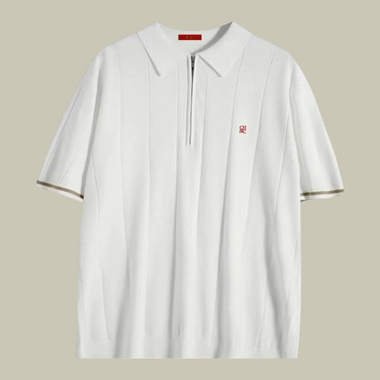 Lux & Classy  • Men's Ribbed Knit Polo Shirt