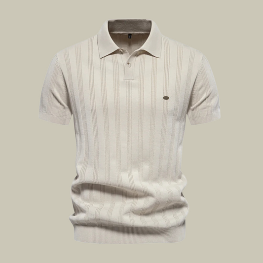Lux & Classy •  Men's Casual Ribbed Knitted Polo Shirt